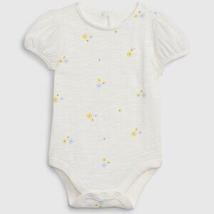 Baby GAP White Puff Sleeve Floral Bodysuit - NWT - Size: 12-18 Months